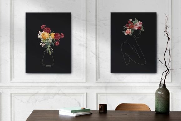 Download One Line Art Woman Set of 2 - One line Collection