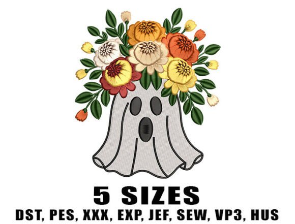 Download Floral Sheet Ghost Embroidery Design - Floral Collection