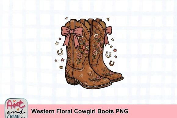 Download Western Floral Cowgirl Boots PNG - Floral Collection
