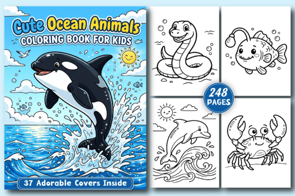 Download Cute Ocean Animals KIDS Coloring Book - Premium Resources