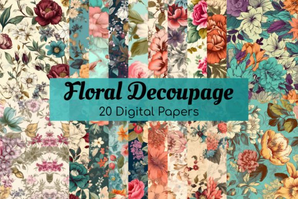 Download Floral Decoupage Digital Papers Pack - Floral Collection