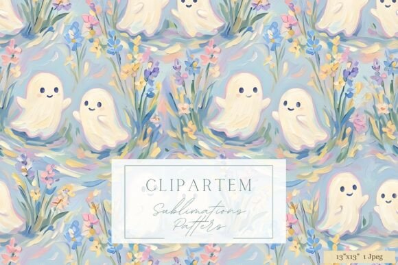 Download Pastel Ghost Floral Seamless Pattern - Floral Collection