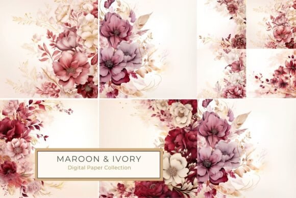 Download Maroon and Ivory Floral Background - Floral Collection